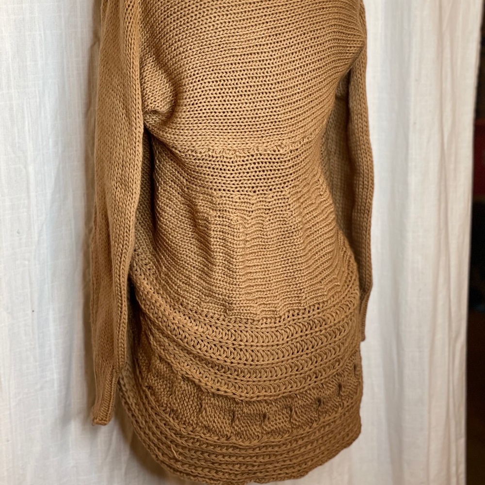 Chunky cable knit shawl collar cardigan